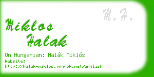 miklos halak business card